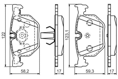 BOSCH 0986494286 Disc Brake Pad Set Rear Low-Metallic Fits BMW 7 Series