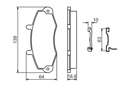 BOSCH 0986494292 Disc Brake Pad Set Front Fits Ford Transit Transit Tourneo