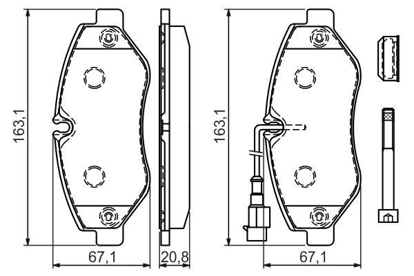 BOSCH 0986494334 Disc Brake Pad Set Front Fits Nissan Cabstar NT400 Cabstar