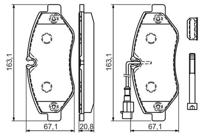BOSCH 0986494334 Disc Brake Pad Set Front Fits Nissan Cabstar NT400 Cabstar