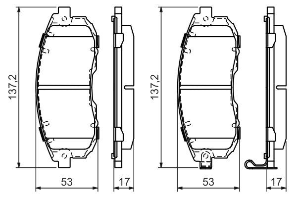 BOSCH 0986494337 Brake Pad Set Front Low-Metallic Fits Nissan Tiida Suzuki SX4