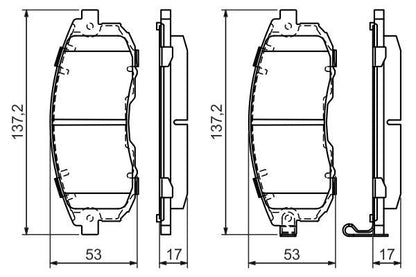 BOSCH 0986494337 Brake Pad Set Front Low-Metallic Fits Nissan Tiida Suzuki SX4