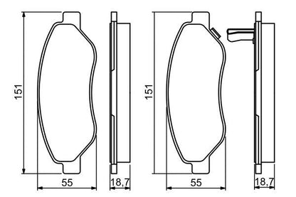 BOSCH 0986494345 Disc Brake Pad Set Front Fits Opel Corsa Vauxhall Corsa