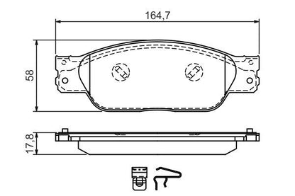 BOSCH 0986494355 Disc Brake Pad Set Front Low-Metallic Fits Jaguar S-Type XJ