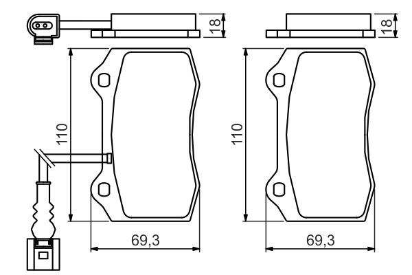 BOSCH 0986494367 Disc Brake Pad Set Front Low-Metallic Fits Seat Leon Toledo