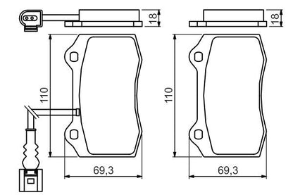 BOSCH 0986494367 Disc Brake Pad Set Front Low-Metallic Fits Seat Leon Toledo
