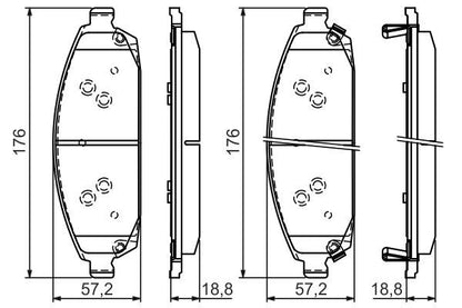 BOSCH 0986494370 Disc Brake Pad Set Front Fits Jeep Commander Grand Cherokee