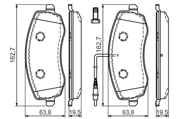 BOSCH 0986494385 Disc Brake Pad Set Front Fits Citroën Fiat Lancia Peugeot