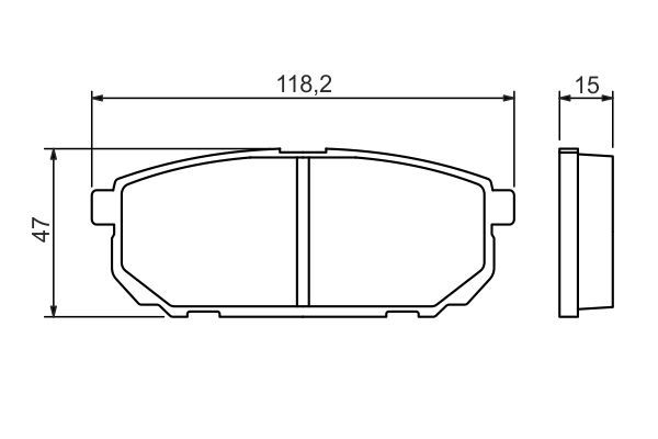 BOSCH 0986494388 Brake Pad Set For Disc Rear Low-Metallic Fits Kia Sorento