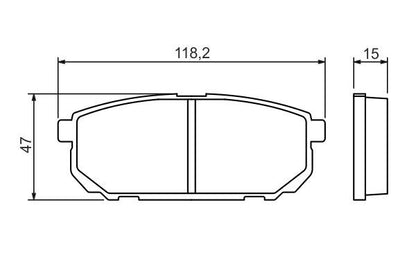 BOSCH 0986494388 Brake Pad Set For Disc Rear Low-Metallic Fits Kia Sorento
