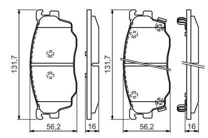 BOSCH 0986494394 Brake Pad Set For Disc Front Low-Metallic Fits Mazda 626