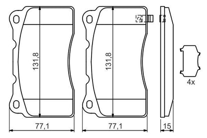 BOSCH 0986494395 Disc Brake Pad Set Front Fits Opel Saab Subaru Vauxhall Volvo
