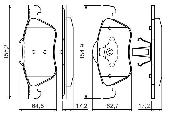 BOSCH 0986494396 Disc Brake Pad Set Front Low-Metallic Fits Nissan Primera