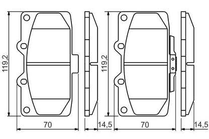 BOSCH 0986494398 Disc Brake Pad Set Front Low-Metallic Fits Subaru Impreza