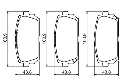 BOSCH 0986494400 Brake Pad Set For Disc Rear Low-Metallic Fits Kia Carens