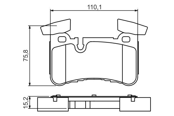 BOSCH 0986494411 Disc Brake Pad Set Rear Fits Mercedes C-Class CLS E-Class SL