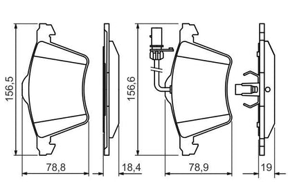BOSCH 0986494415 Disc Brake Pad Set Front Fits VW Transporter / Caravelle
