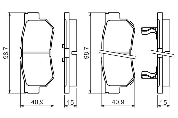 BOSCH 0986494417 Brake Pad Set For Disc Rear Low-Metallic Fits Hyundai Kia