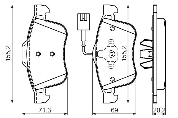 BOSCH 0986494465 Disc Brake Pad Set Front Low-Metallic Fits Alfa Romeo Giulietta