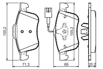 BOSCH 0986494465 Disc Brake Pad Set Front Low-Metallic Fits Alfa Romeo Giulietta