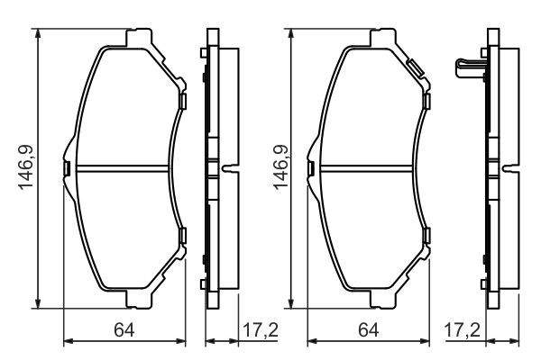 BOSCH 0986494493 Disc Brake Pad Set Front Fits Chrysler Dodge Fiat Jeep