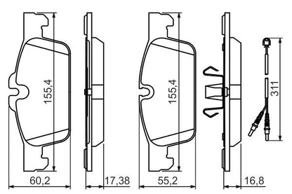 BOSCH 0986494527 Disc Brake Pad Set Front Low-Metallic Fits Peugeot 508 508 SW