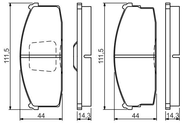 BOSCH 0986494530 Brake Pad Set Front Low-Metallic Fits Nissan Bluebird Prairie