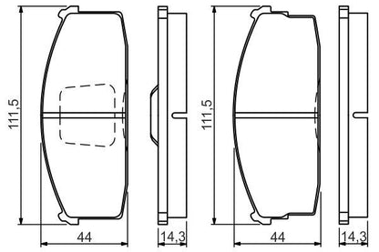 BOSCH 0986494530 Brake Pad Set Front Low-Metallic Fits Nissan Bluebird Prairie