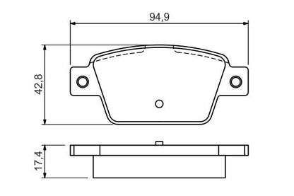 BOSCH 0986494536 Brake Pad Set Rear Low-Metallic Fits Fiat Bravo Lancia Delta