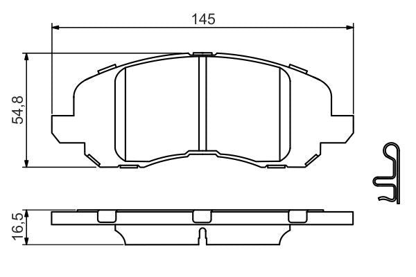 BOSCH 0986494575 Disc Brake Pad Set Front Low-Metallic Fits Jeep Compass Patriot