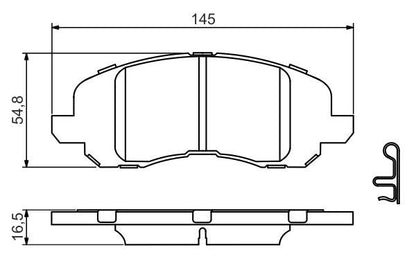 BOSCH 0986494575 Disc Brake Pad Set Front Low-Metallic Fits Jeep Compass Patriot