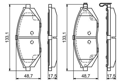 BOSCH 0986494684 Disc Brake Pad Set Front Low-Metallic Fits Chevrolet Spark