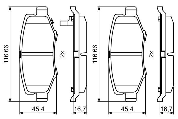 BOSCH 0986494706 Disc Brake Pad Set Rear Fits Dodge Nitro Jeep Liberty Wrangler