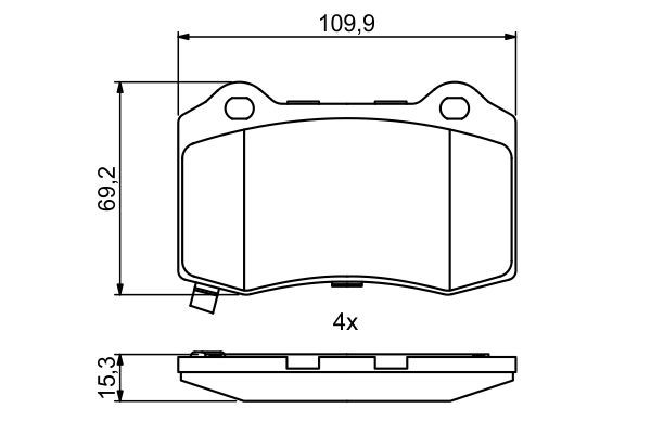 BOSCH 0986494708 Disc Brake Pad Set Rear For Chevrolet Chrysler Dodge Jeep Tesla