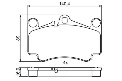BOSCH 0986494710 Disc Brake Pad Set Front Low-Metallic Fits Porsche 911