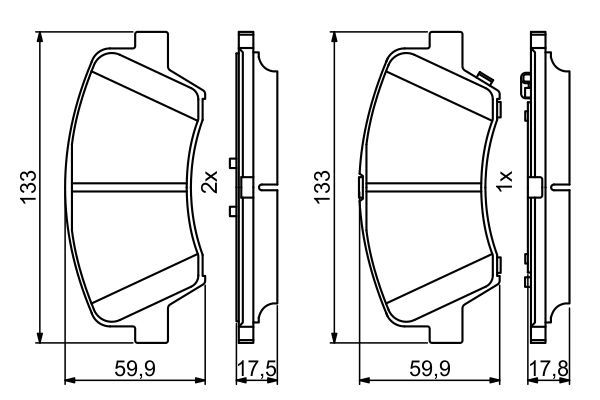 BOSCH 0986494712 Disc Brake Pad Set Front Fits Hyundai i30 Kia Cee'D Pro Cee'D