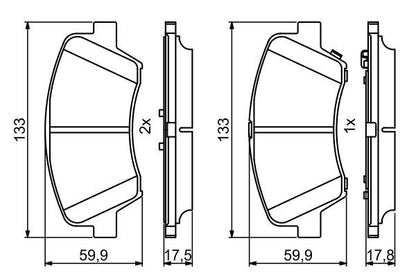 BOSCH 0986494712 Disc Brake Pad Set Front Fits Hyundai i30 Kia Cee'D Pro Cee'D
