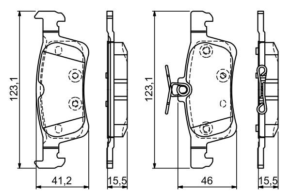 BOSCH 0986494715 Disc Brake Pad Set Rear Low-Metallic Fits Peugeot 308 308 SW