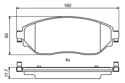 BOSCH 0986494817 Disc Brake Brake Pad Set Front Fits Fiat Talento Renault Trafic