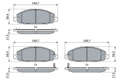 BOSCH 0986494901 Disc Brake Pad Set Fits ISUZU MITSUBISHI NISSAN INFINITI