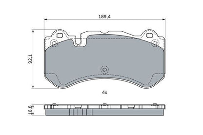 BOSCH 0986494970 Disc Brake Pad Set Front Low-Metallic Fits Mercedes-Benz CLS SL