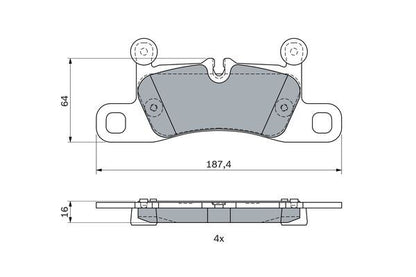 BOSCH 0986494977 Disc Brake Pad Set Rear Fits Porsche 911 Boxster Cayenne