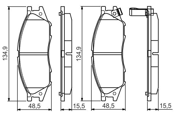 BOSCH 0986495146 Disc Brake Pad Set Front Low-Metallic Fits Nissan Almera