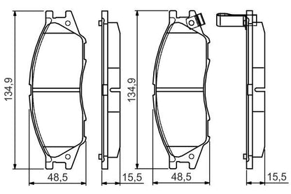 BOSCH 0986495146 Disc Brake Pad Set Front Low-Metallic Fits Nissan Almera