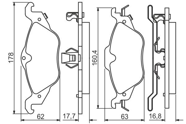 BOSCH 0986495223 Disc Brake Pad Set Fits OPEL VAUXHALL CHEVROLET HOLDEN