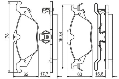 BOSCH 0986495223 Disc Brake Pad Set Fits OPEL VAUXHALL CHEVROLET HOLDEN