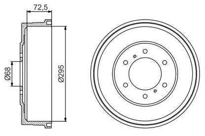 BOSCH 0986477215 Brake Drum Rear 336mm Outer Diameter Fits Nissan Navara