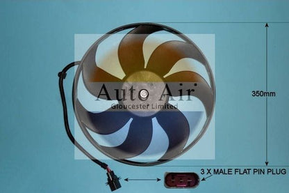 AUTO AIR 05-1002 Radiator Fan Electric Motor Centre Fits Audi Seat Skoda