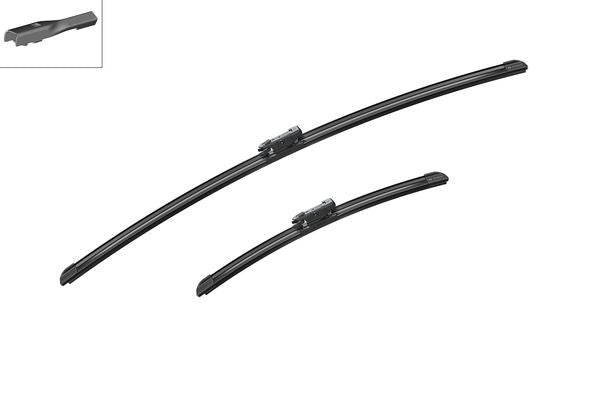 2 x BOSCH AEROTWIN A405S Flat Wiper Blades (Pair) 700/340mm Fits Ford Renault