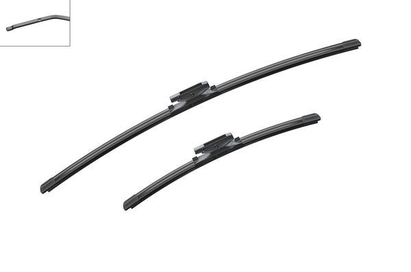 2 x BOSCH AEROTWIN A423S Flat Wiper Blades (Pair) 650/400mm Fits Citroen Renault